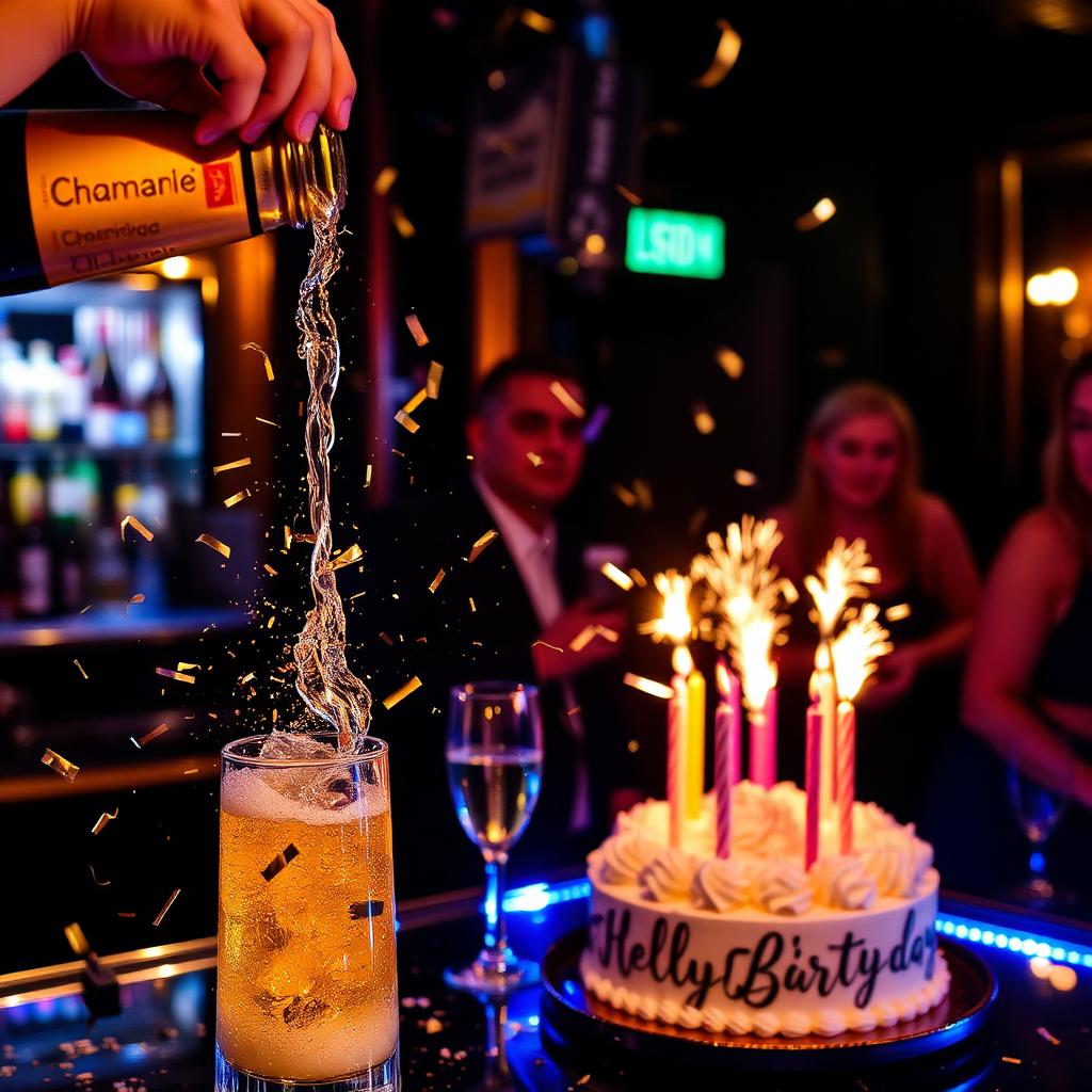 Milestone birthday party bartender pouring craft cocktails